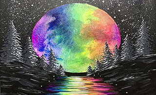 Magical Rainbow Moon Paint Night at Waterside District 