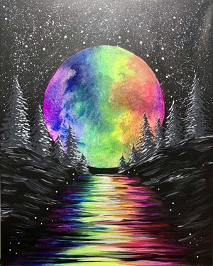Magical Rainbow Moon Paint Night at Waterside District 